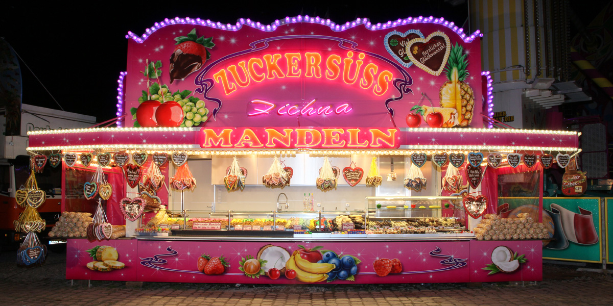 Schaustellerbetrieb Kleuser Fichna, Dortmund - Gastronomie S&uuml;&szlig;warenstand Zuckers&uuml;&szlig;